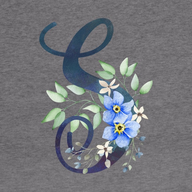 Floral Monogram S Wild Blue Flowers by floralmonogram